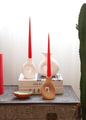 The Mia MUM0212 Iconic Kırmızı Şamdan Mum 2 Li Set