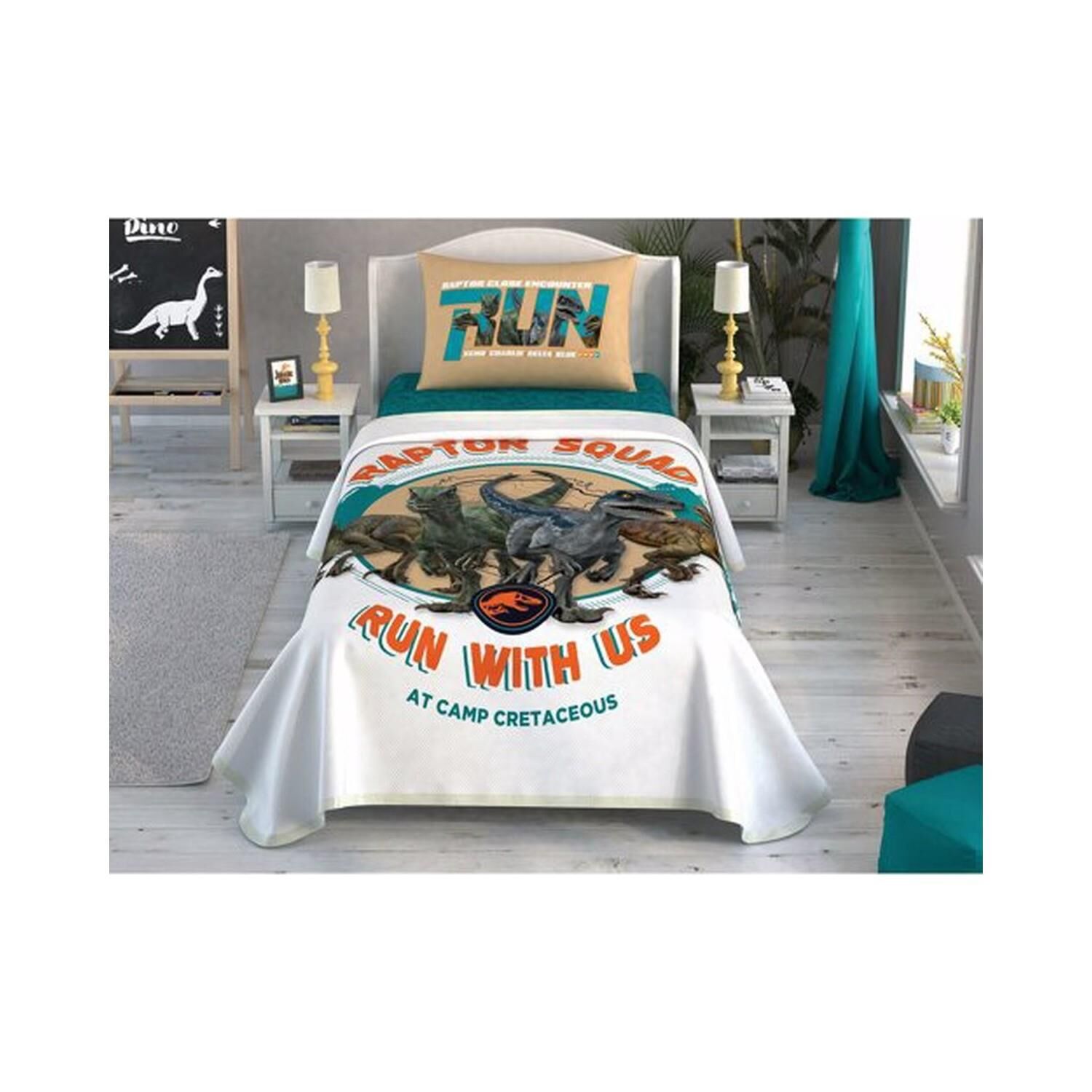 Taç Lisanslı Jurassic World Pike Takımı Tek Kişilik