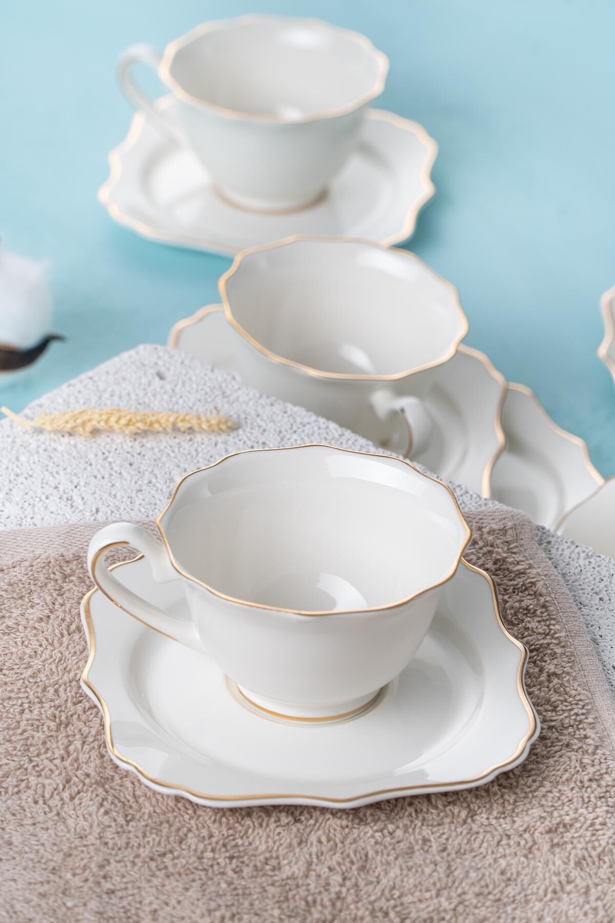 Acar 118 Omega 6 Lı Porselen Kahve Fincan Takımı