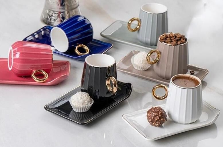 Acar Dream Lover 11711 Porselen 6 Lı Kahve Fincan Takımı