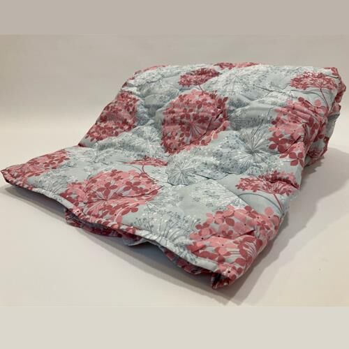 Lökçe Desenli Yorgan 155 x 215 Tek Kişilik Yeşile-Pembe Çiçek