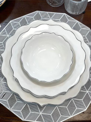 Acar 6202 Karmen 24 Parça Silver Porselen Yemek Takımı