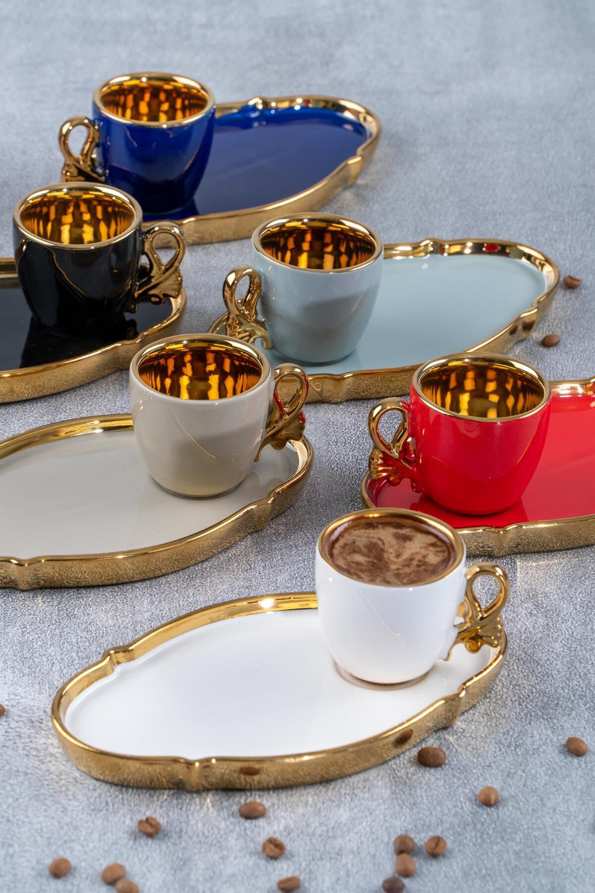 Acar Never Land 11815 Porselen 6 Lı Kahve Fincan Takımı