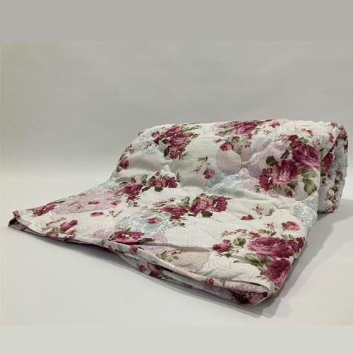 Lökçe Desenli Yorgan 195 x 215 Çift Kişilik Pembe Çiçekli