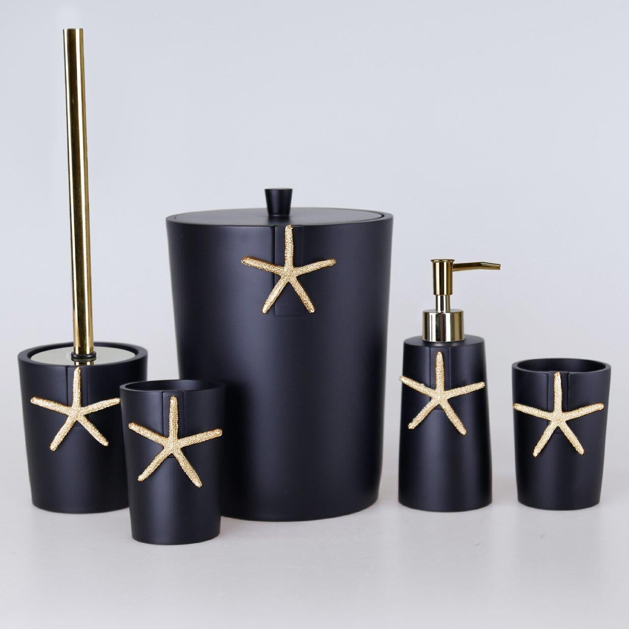 Selim Ocean SBNY 154SYA15RS Siyah Altın Banyo Seti