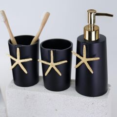 Selim Ocean SBNY 154SYA15RS Siyah Altın Banyo Seti