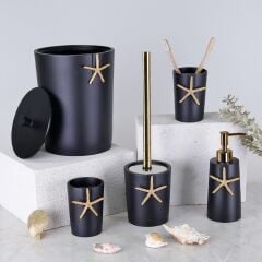 Selim Ocean SBNY 154SYA15RS Siyah Altın Banyo Seti