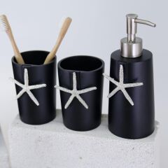 Selim Ocean SBNY 154SYG15RS Siyah Gümüş Banyo Seti