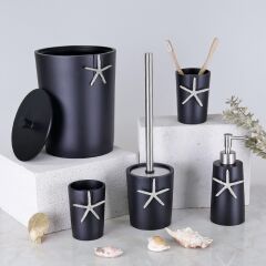 Selim Ocean SBNY 154SYG15RS Siyah Gümüş Banyo Seti