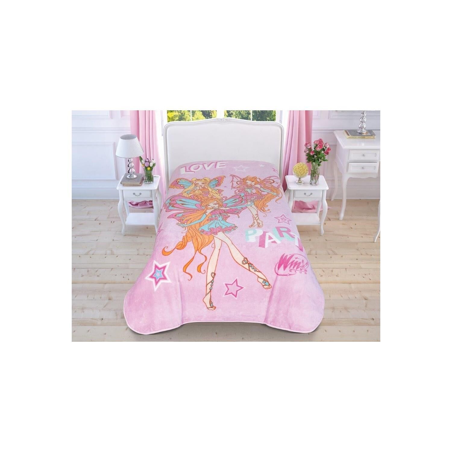 Taç Lisanslı Winx Love Tek Kişilik Battaniye