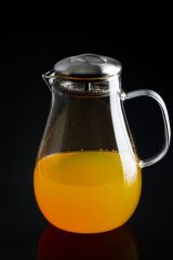 11136 Metal Kapaklı Oval Cam Sürahi 2000 ml