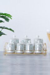 Acar 10570 7 Li Altın Standlı Baharat Takımı Yeşil