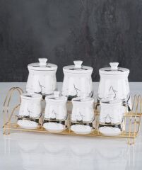 Acar 11702 7 Li Altın Standlı Baharat Takımı Siyah