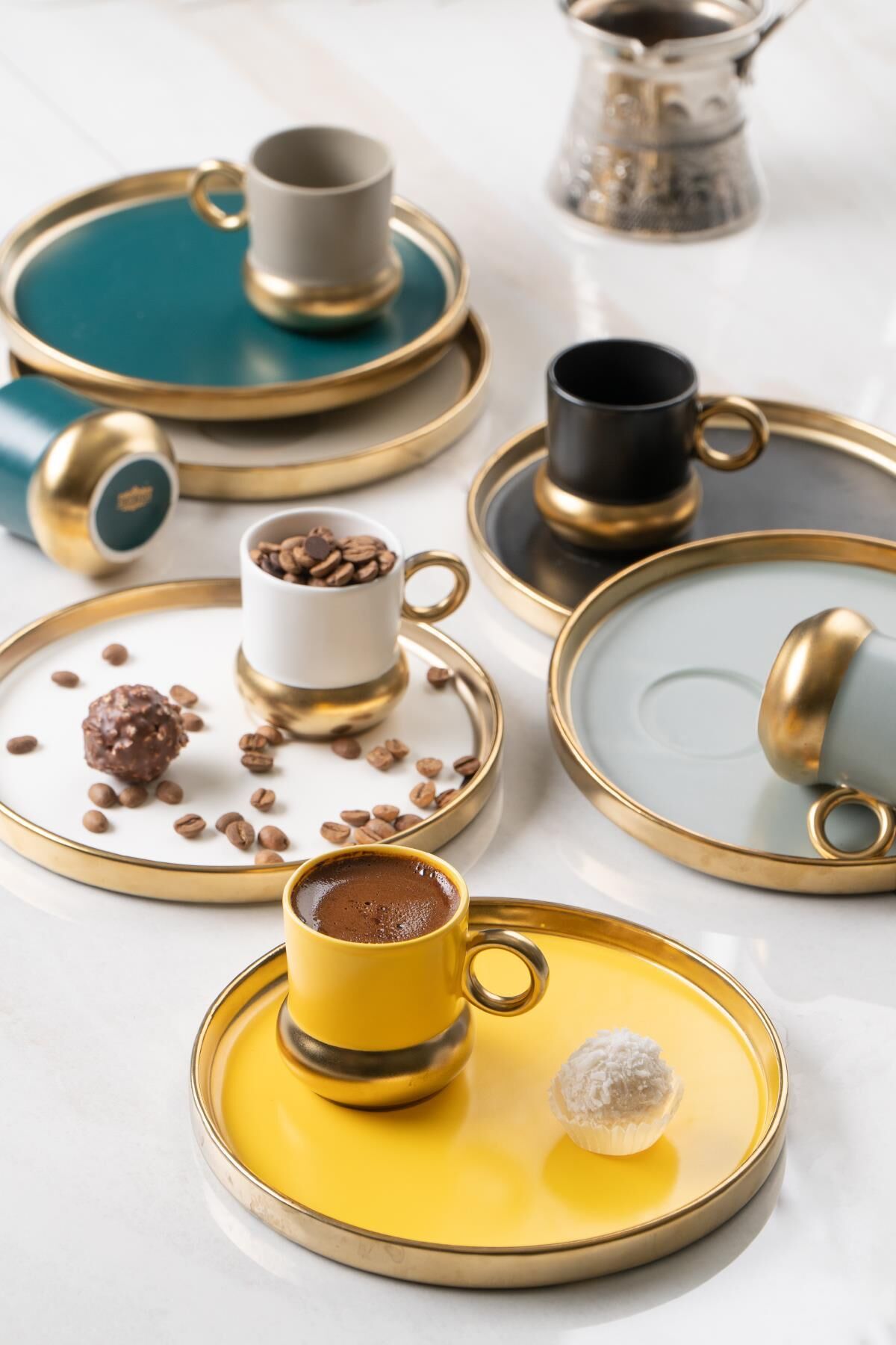 Acar Poseidon 10687 Porselen 6 Lı Kahve Fincan Takımı