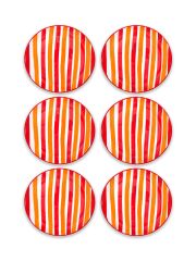 The Mia JOY0001 Joy 6 Lı Pasta Tabağı Seti Kırmızı - 19 cm