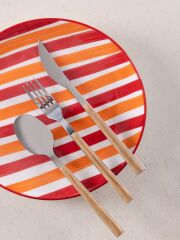 The Mia JOY0001 Joy 6 Lı Pasta Tabağı Seti Kırmızı - 19 cm