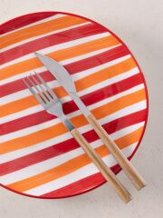 The Mia JOY0001 Joy 6 Lı Pasta Tabağı Seti Kırmızı - 19 cm