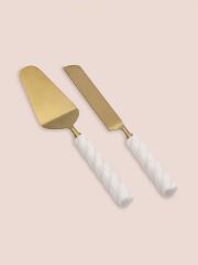 The Mia CKB0274 Column Pasta Servis Takımı 2 Parça Gold