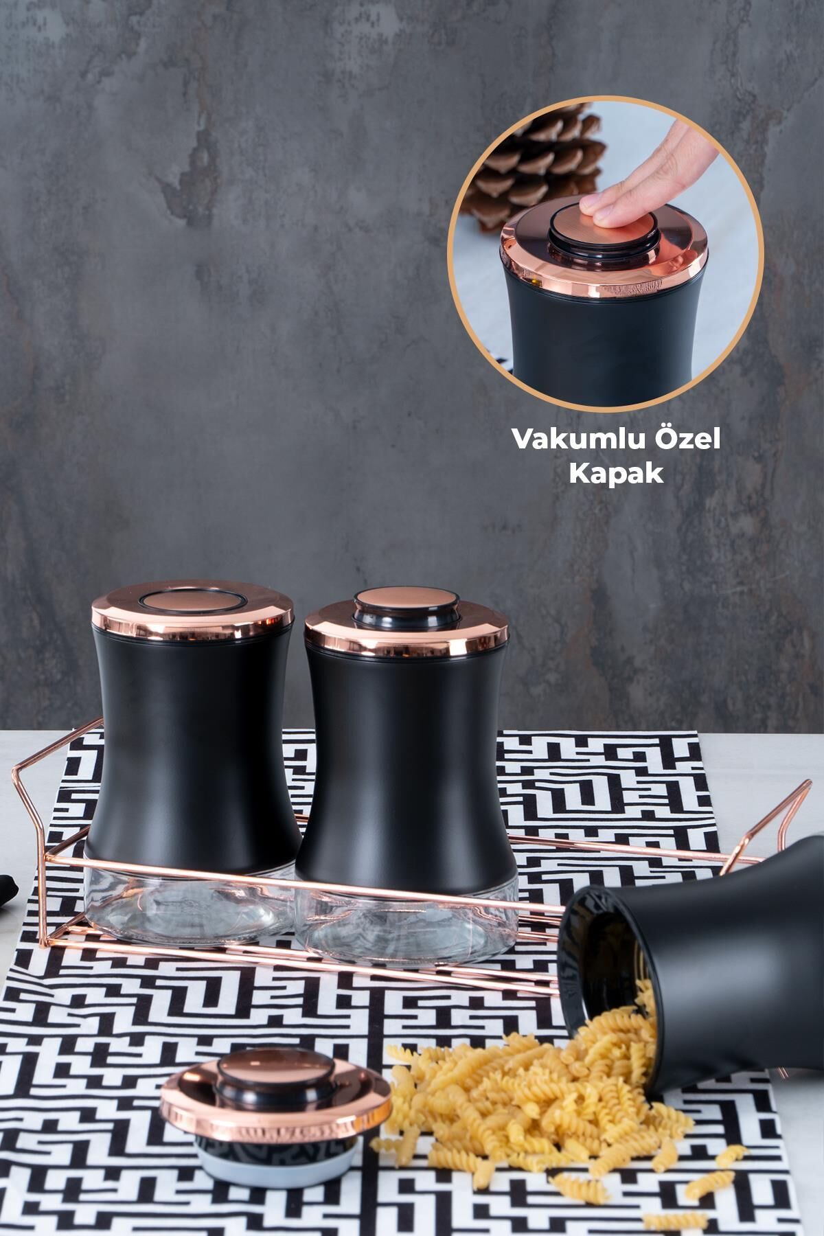 Acar 12012 3 Prç  Standlı Cam Baharat Seti