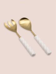 The Mia CKB0273 Column Salata Servis Takımı 2 Parça Gold