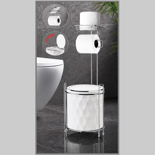 Kosova DMD-120 Prizma Wc Kağıtlık Standlı Krom / Beyaz