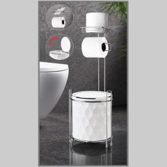 Kosova DMD-120 Prizma Wc Kağıtlık Standlı Krom / Beyaz