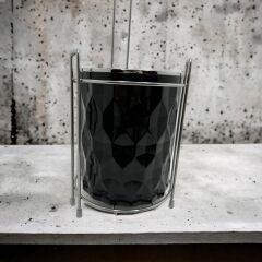 Kosova DMD-121 Prizma Wc Kağıtlık Standlı Krom / Siyah