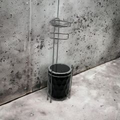 Kosova DMD-121 Prizma Wc Kağıtlık Standlı Krom / Siyah