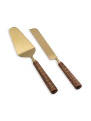 The Mia CKB0271 Wood Pasta Servis Takımı 2 Parça Gold