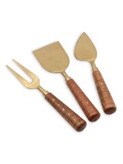 The Mia CKB0272 Wood Peynir Servis Takımı 3 Parça Gold