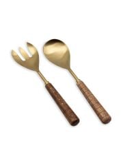 The Mia CKB0270 Wood Salata Servis Takımı 2 Parça Gold