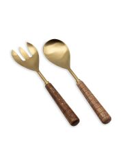The Mia CKB0270 Wood Salata Servis Takımı 2 Parça Gold