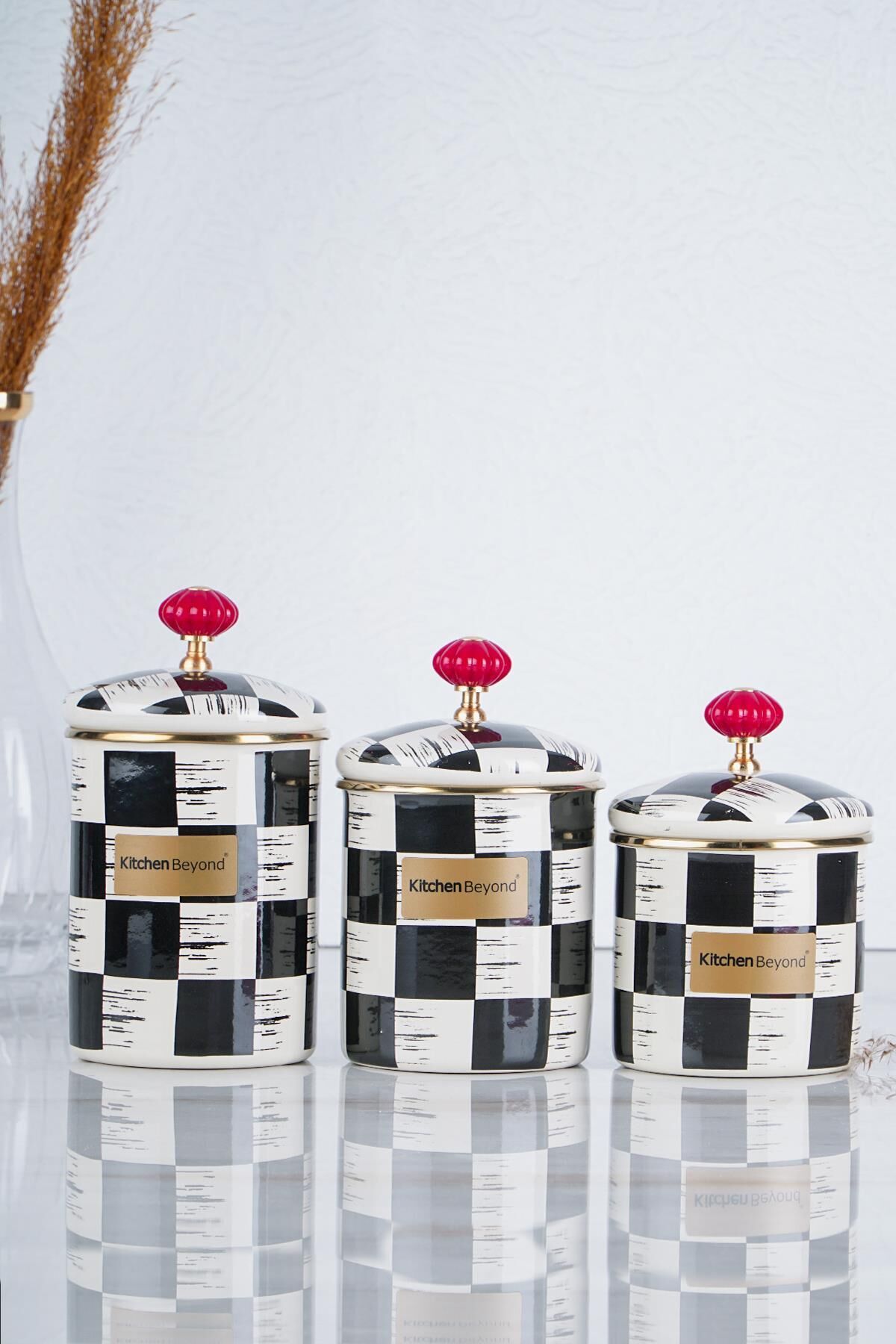 Acar 516 Qualita King Emaye 3 Parça Baharat Takımı