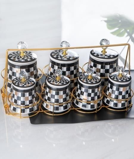 Acar 186 Master Magic Porselen 7 Li Standlı Baharat Takımı