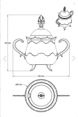 Kosova 13-004-SK-19 Parlak Siyah Porselen Yuvarlak Şekerlik Silver