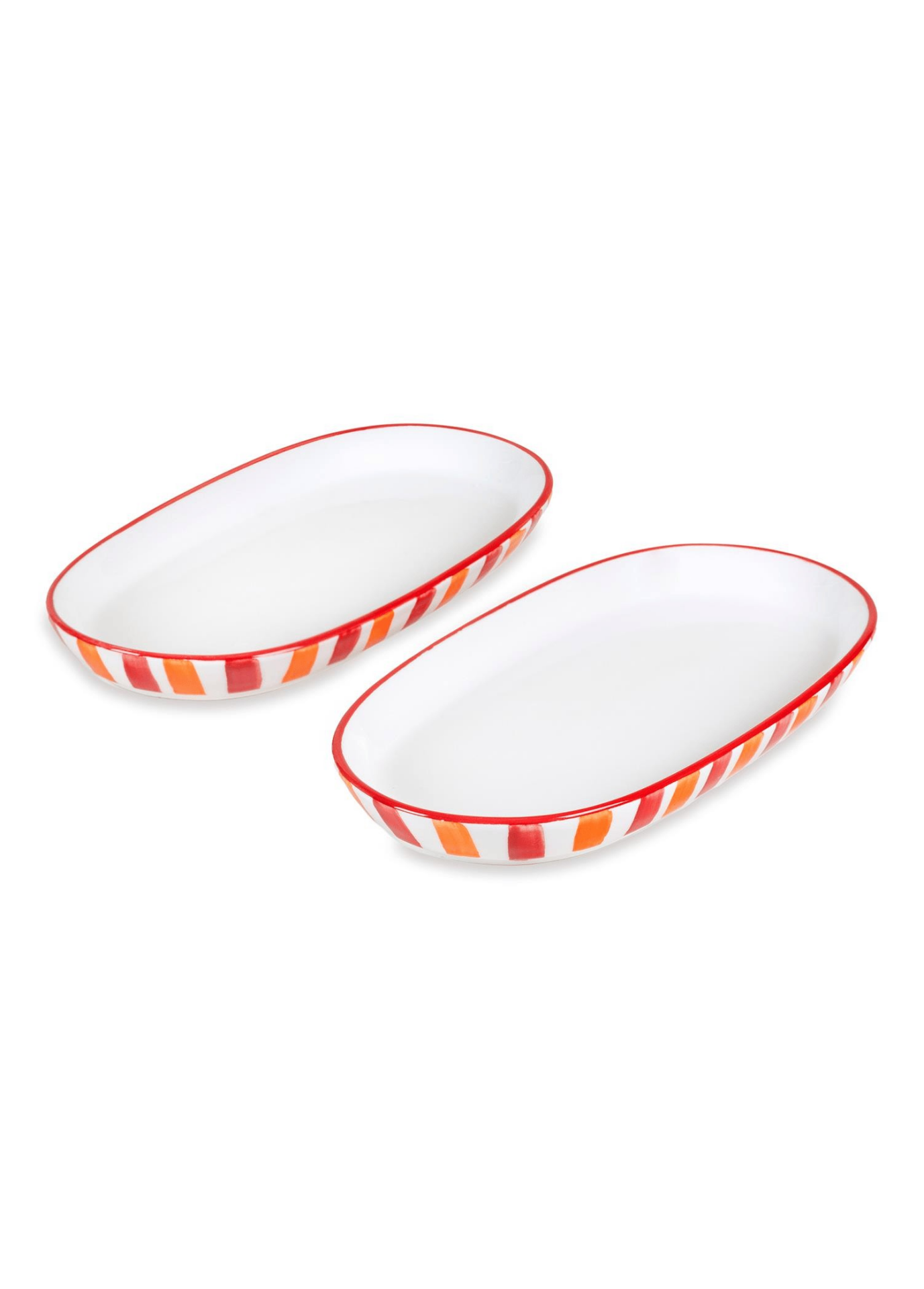 The Mia JOY0012 Joy Oval Servis 2 Li Set Kırmızı 14x26x3 Cm