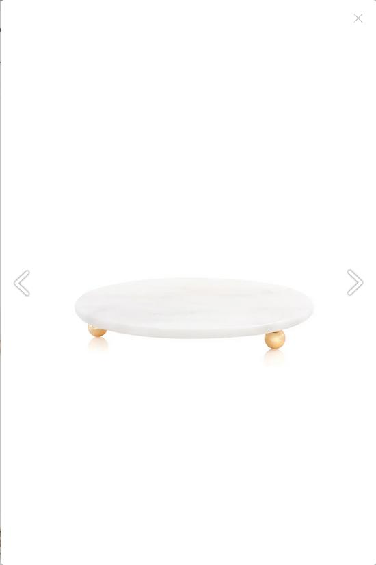 The Mia MER0010 Marbre Mermer 30 Cm Boncuk Ayaklı Beyaz Servis