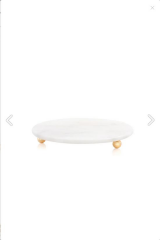 The Mia MER0010 Marbre Mermer 30 Cm Boncuk Ayaklı Beyaz Servis