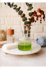 The Mia MER0010 Marbre Mermer 30 Cm Boncuk Ayaklı Beyaz Servis