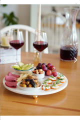 The Mia MER0010 Marbre Mermer 30 Cm Boncuk Ayaklı Beyaz Servis