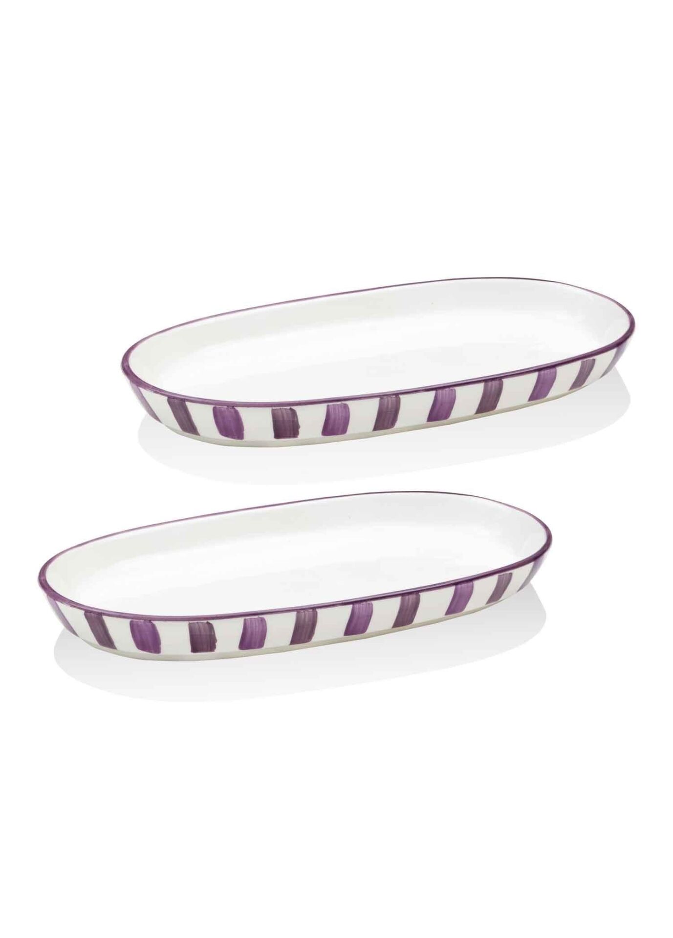 The Mia JOY0016 Joy Oval Servis 2 Li Set Mor 17x30x4 Cm