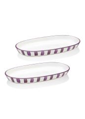 The Mia JOY0016 Joy Oval Servis 2 Li Set Mor 17x30x4 Cm