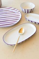 The Mia JOY0016 Joy Oval Servis 2 Li Set Mor 17x30x4 Cm
