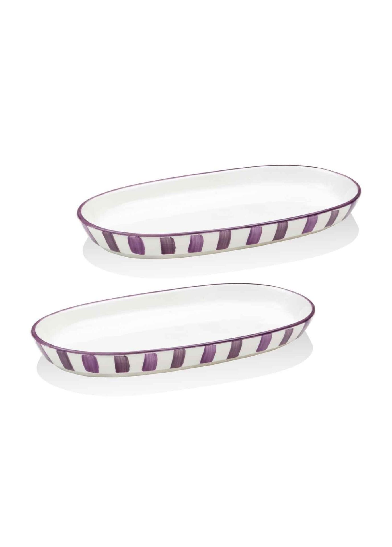 The Mia JOY0018 Joy Oval Servis 2 Li Set Mor 14x26x3 Cm