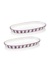 The Mia JOY0018 Joy Oval Servis 2 Li Set Mor 14x26x3 Cm