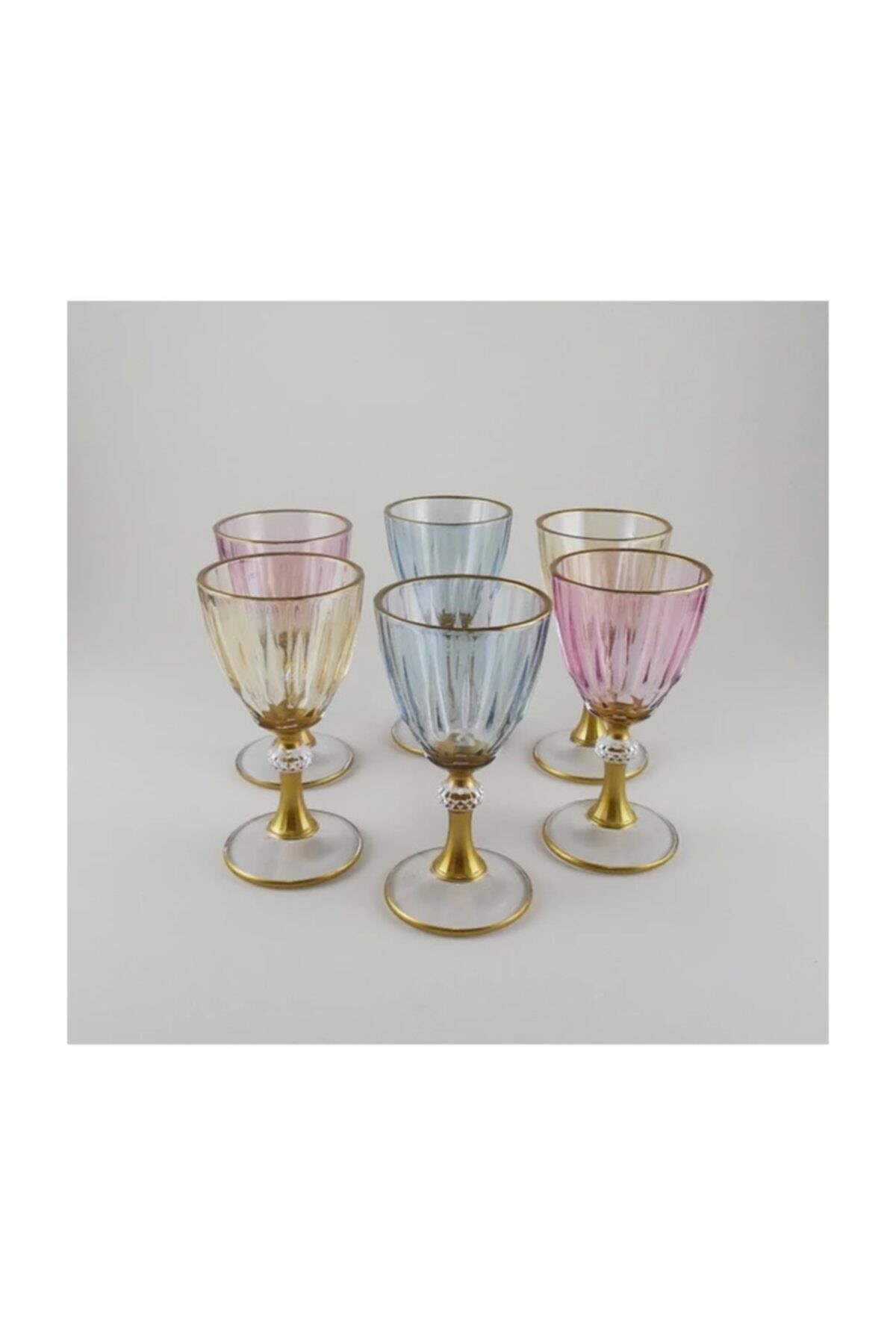 Diamond 6 Lı Kahve Yanı Su Bardak Tk(lüsterli - Mix Renk)