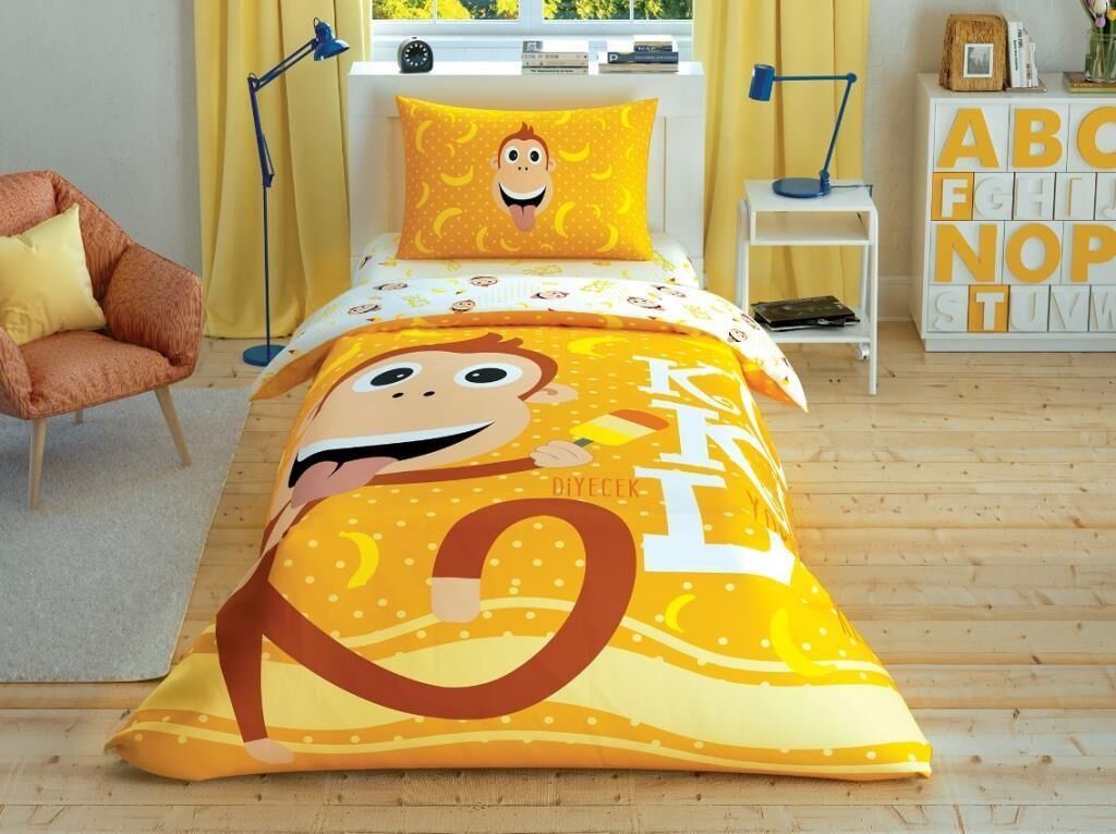 Taç Lisanslı Kukuli Bananas Tek Kişilik Nevresim Takımı