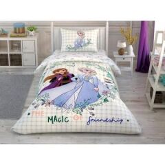 Taç Lisanslı Disney Frozen 2 Friendship Tek Kişilik Nevresim Takımı