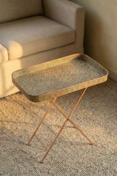 Acar 8835 Metal Ayaklı Sehpa 60x60x37,5 Cm