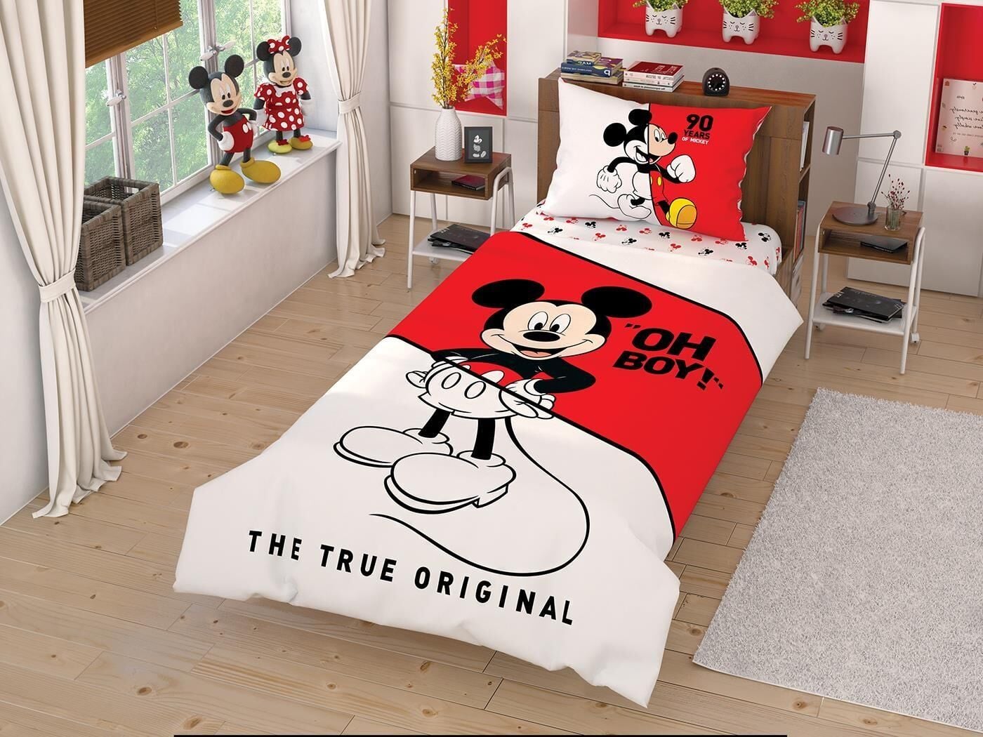Taç Lisanslı Disney Mickey Çek Canlandır Tek Kişilik Nevresim Takımı